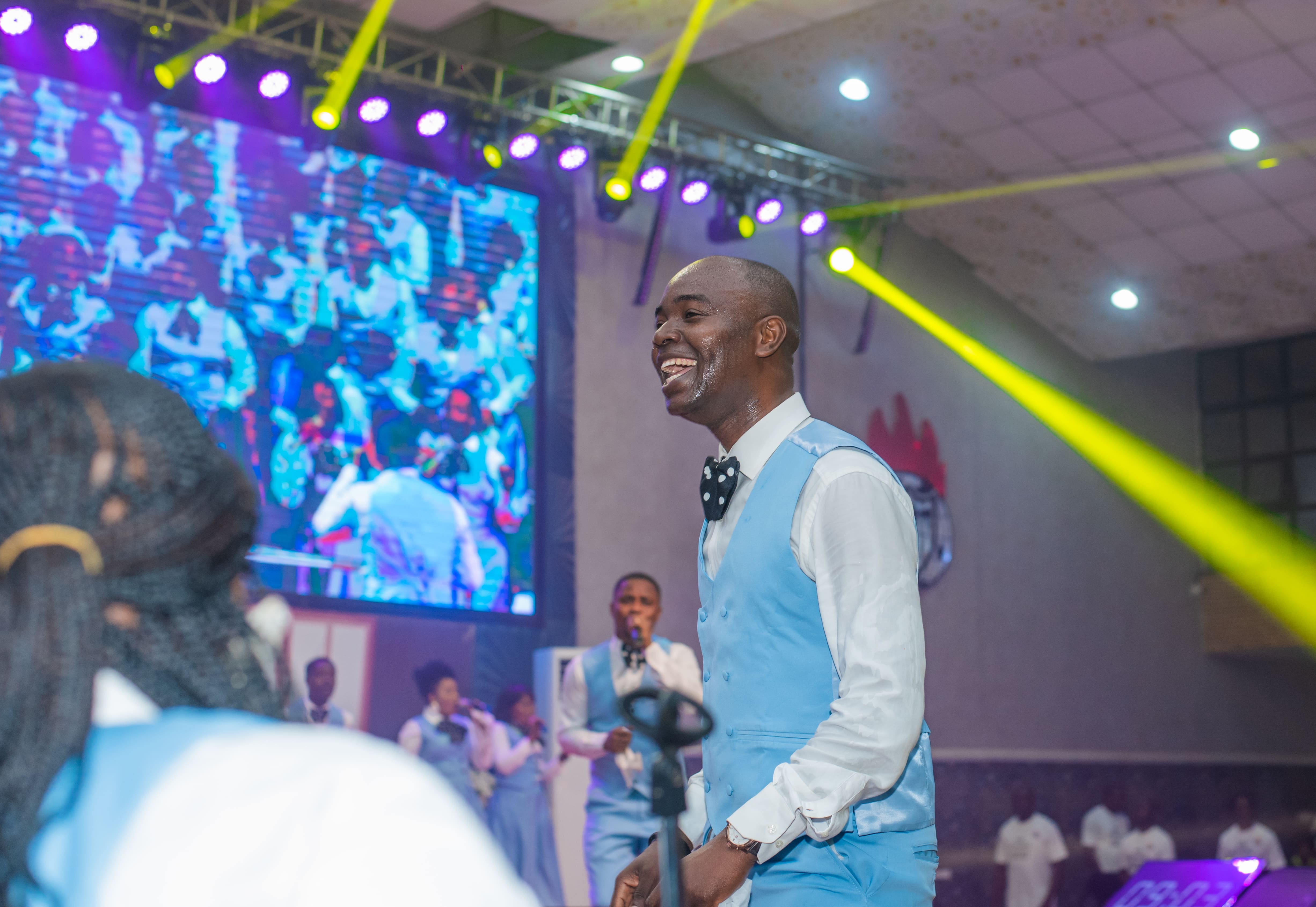 Worship leader on stage