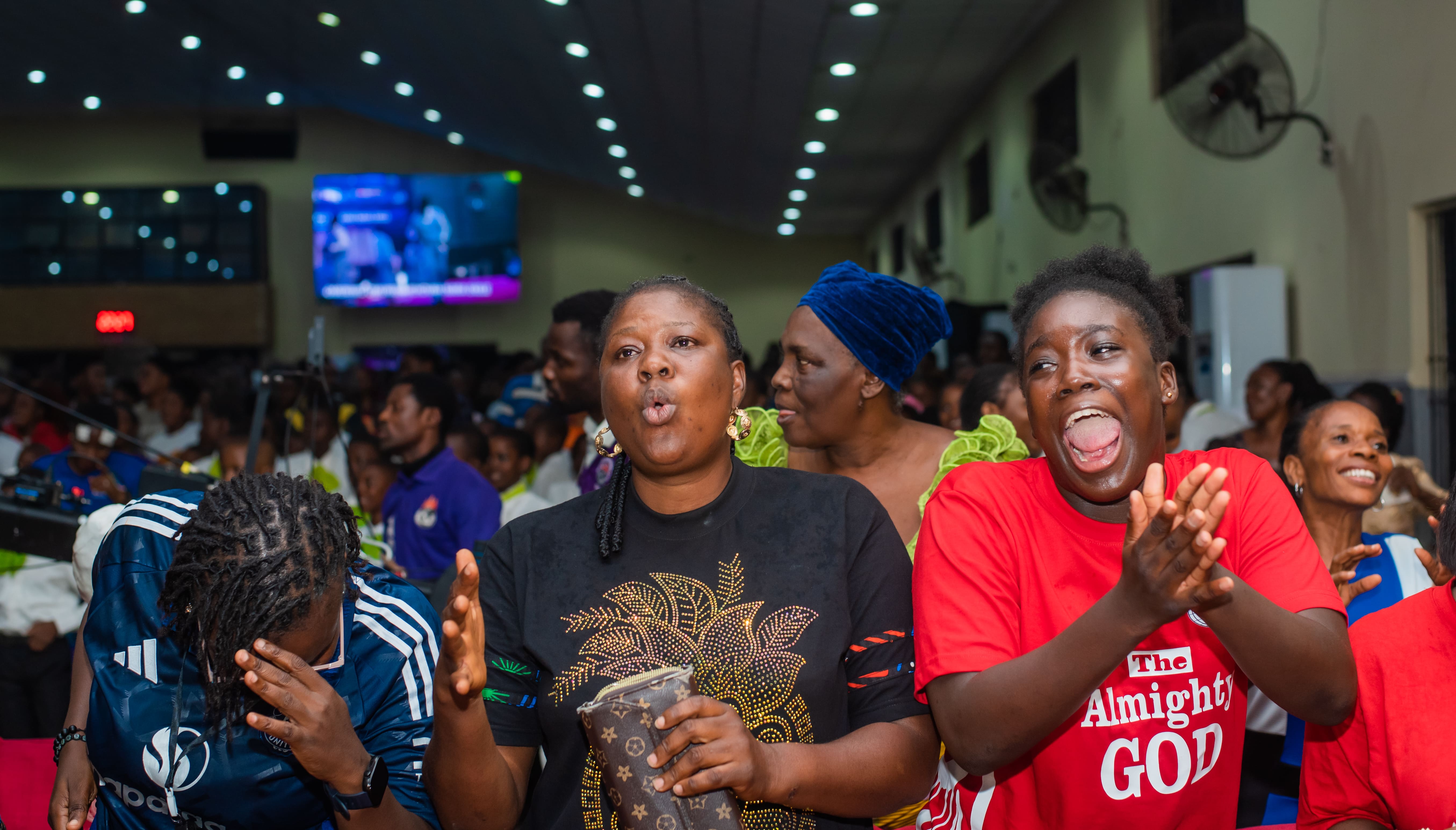 Crowd celebrating