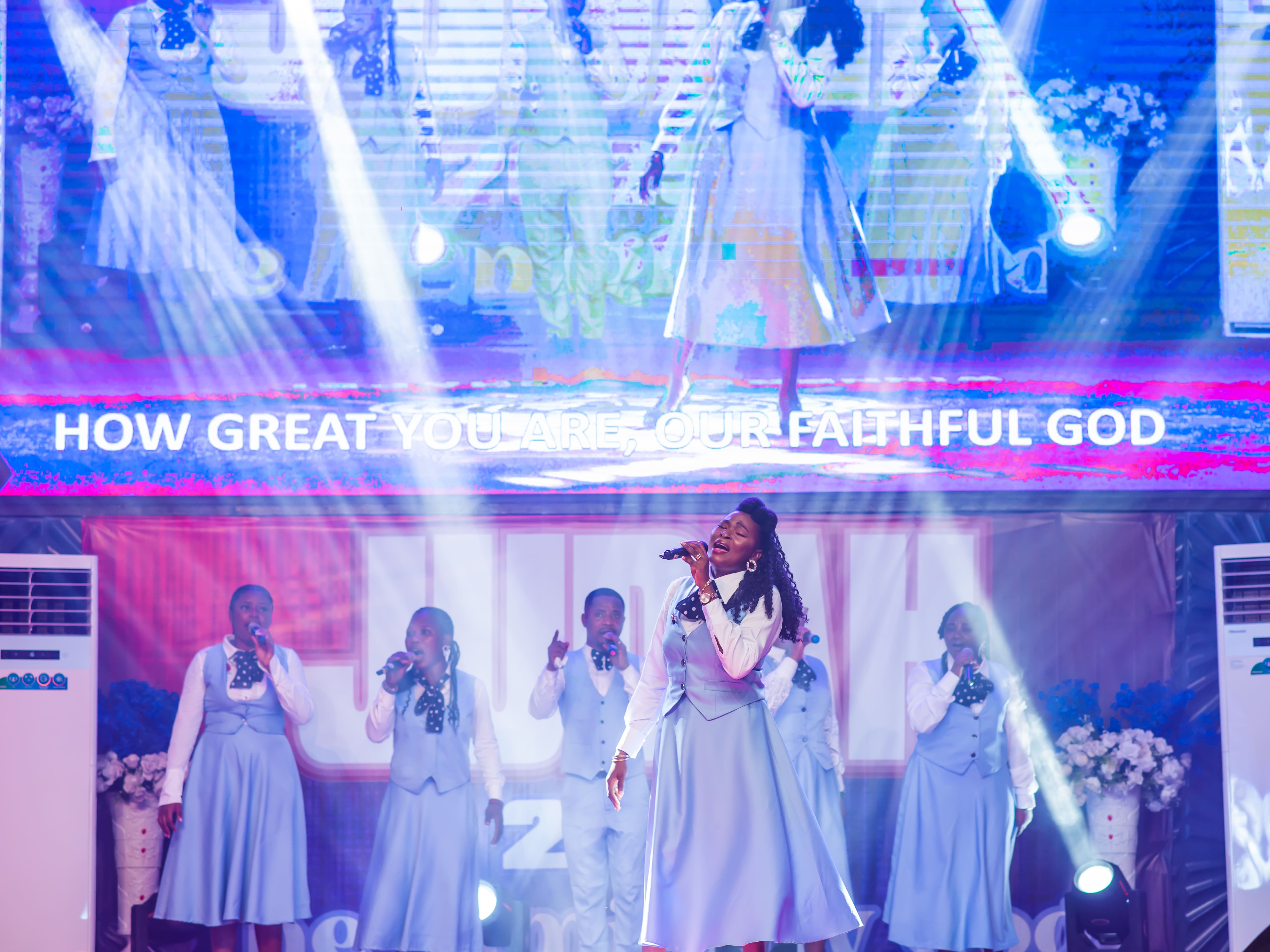 Worship team on stage