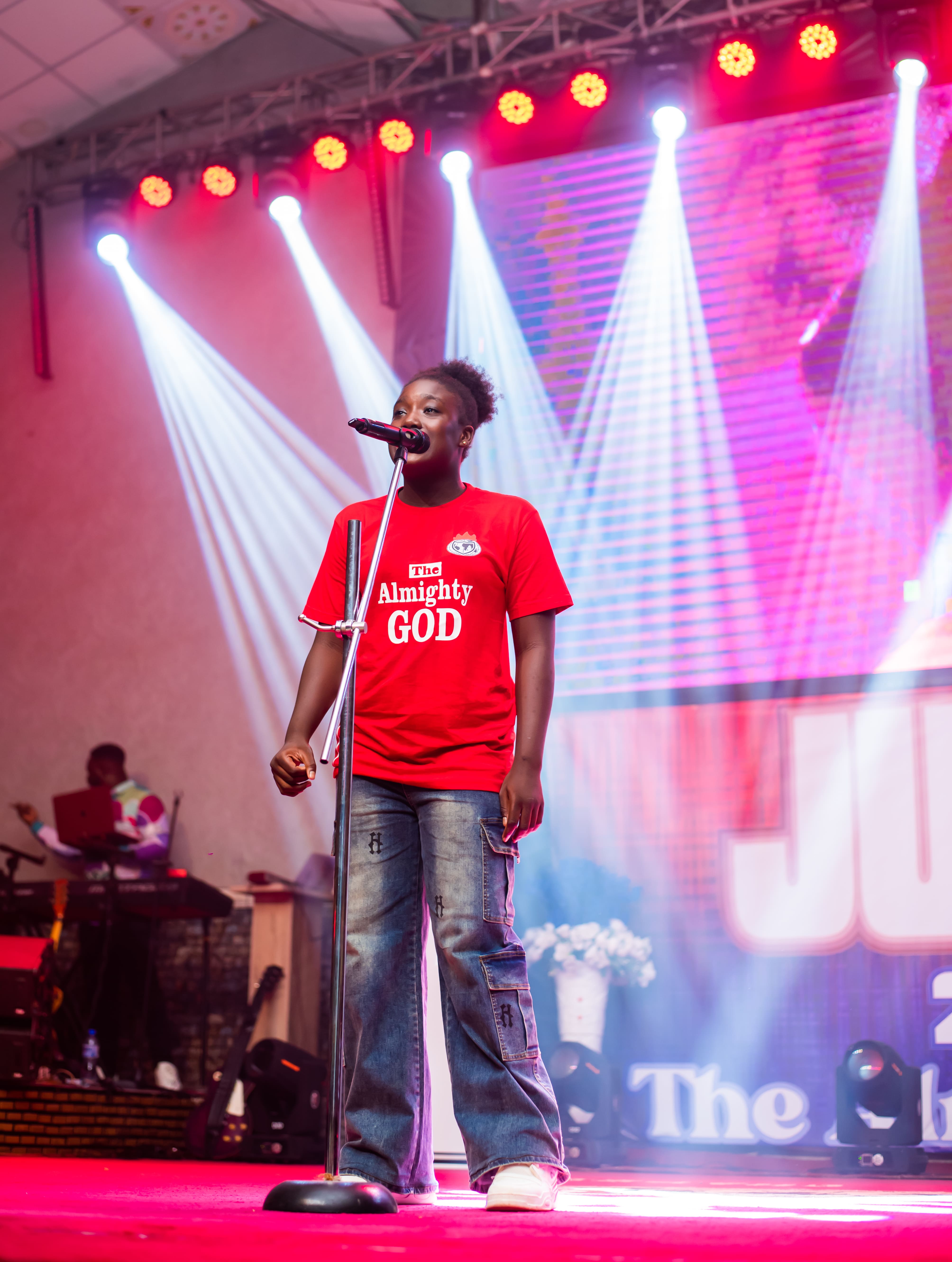 Worship leader on stage