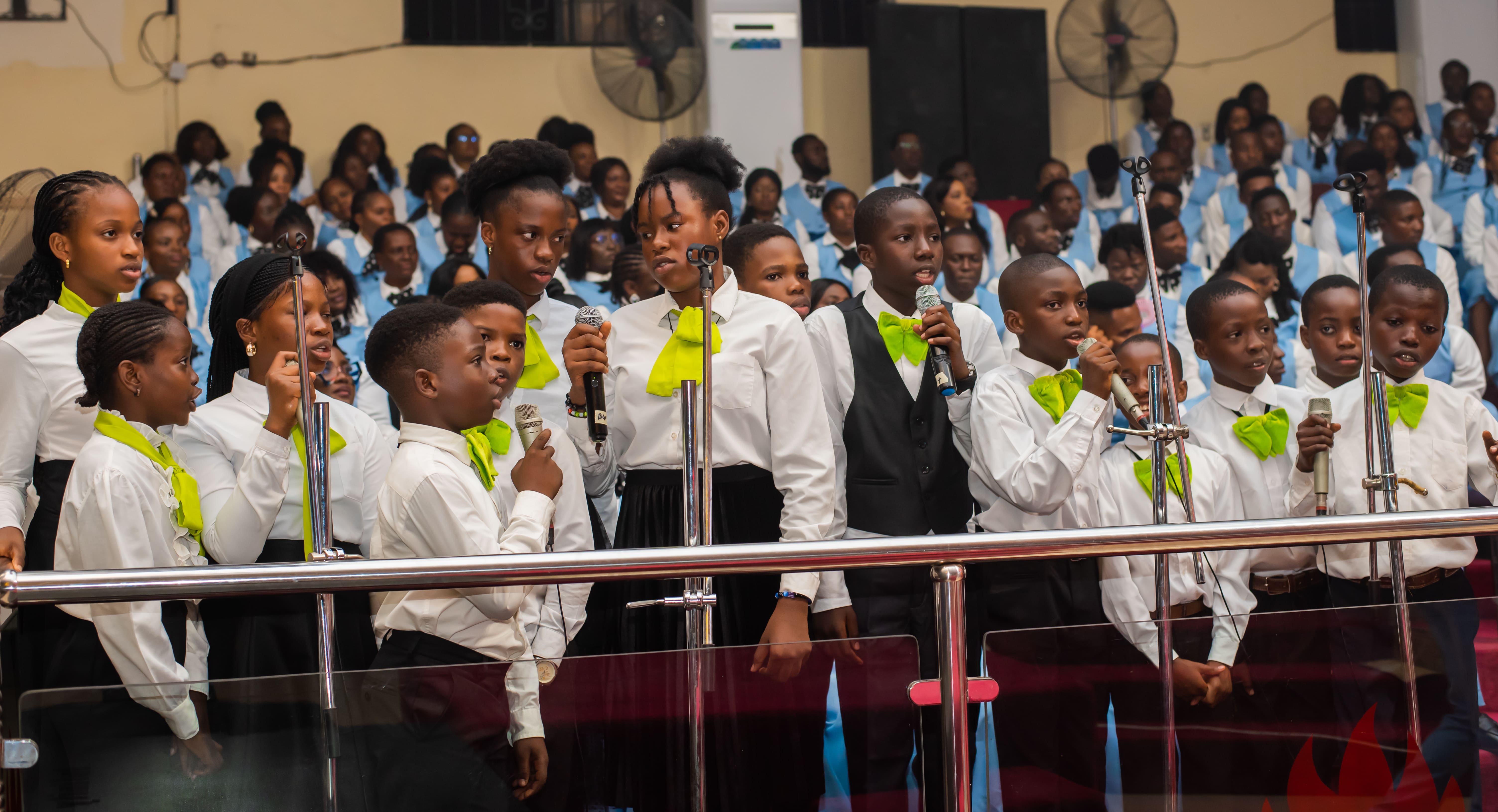 Choir singing in unison
