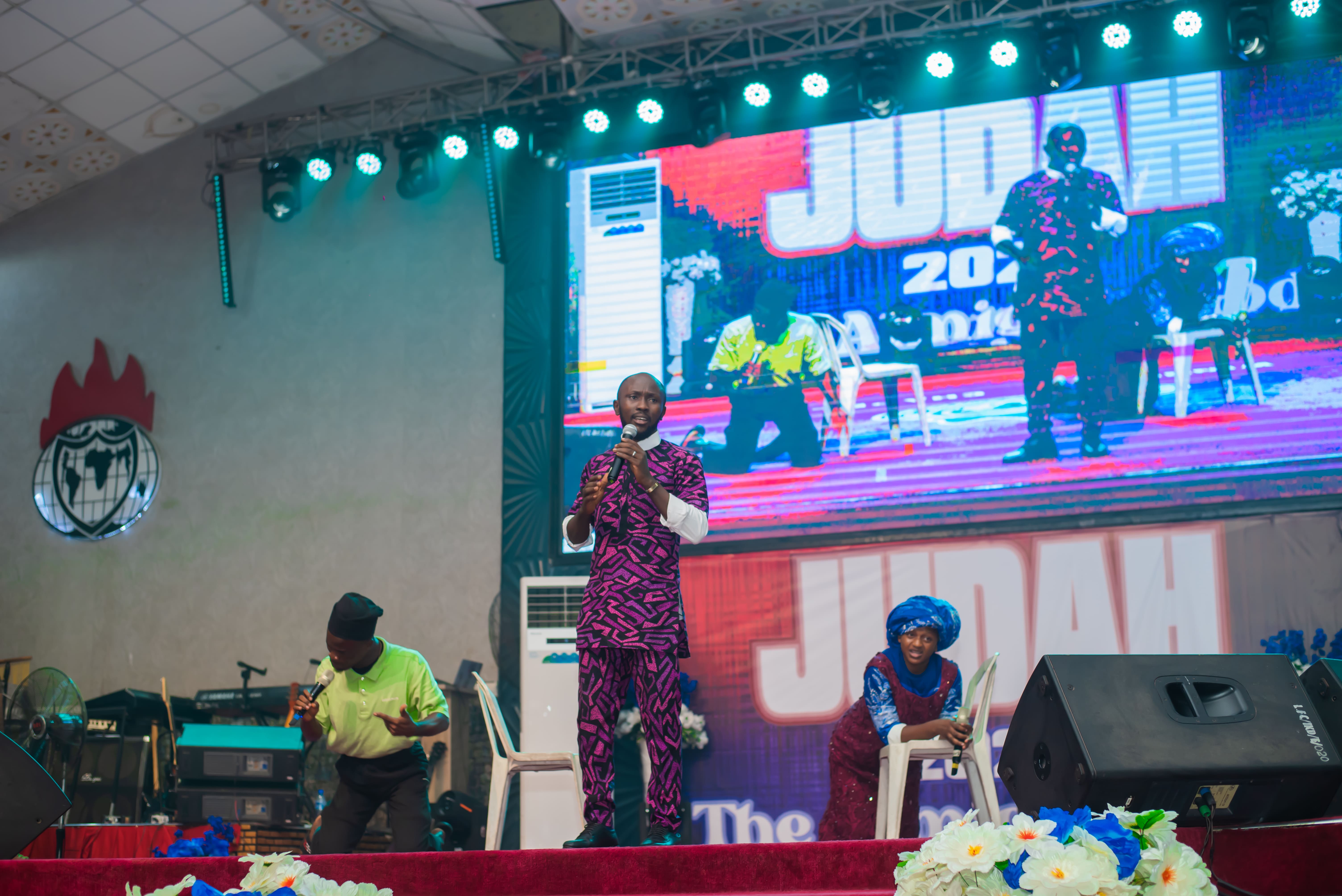 Minister leading worship