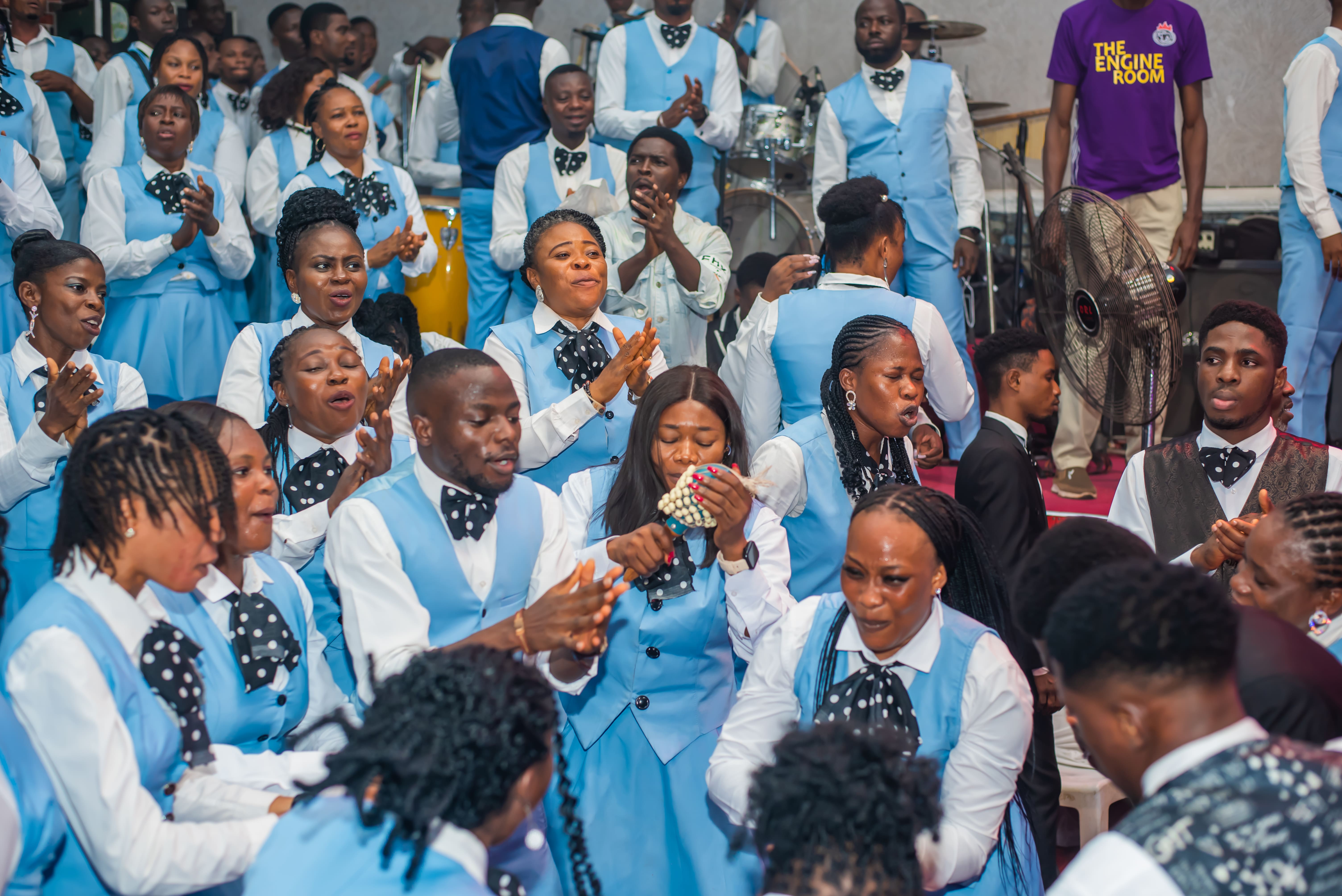 Worship team on stage