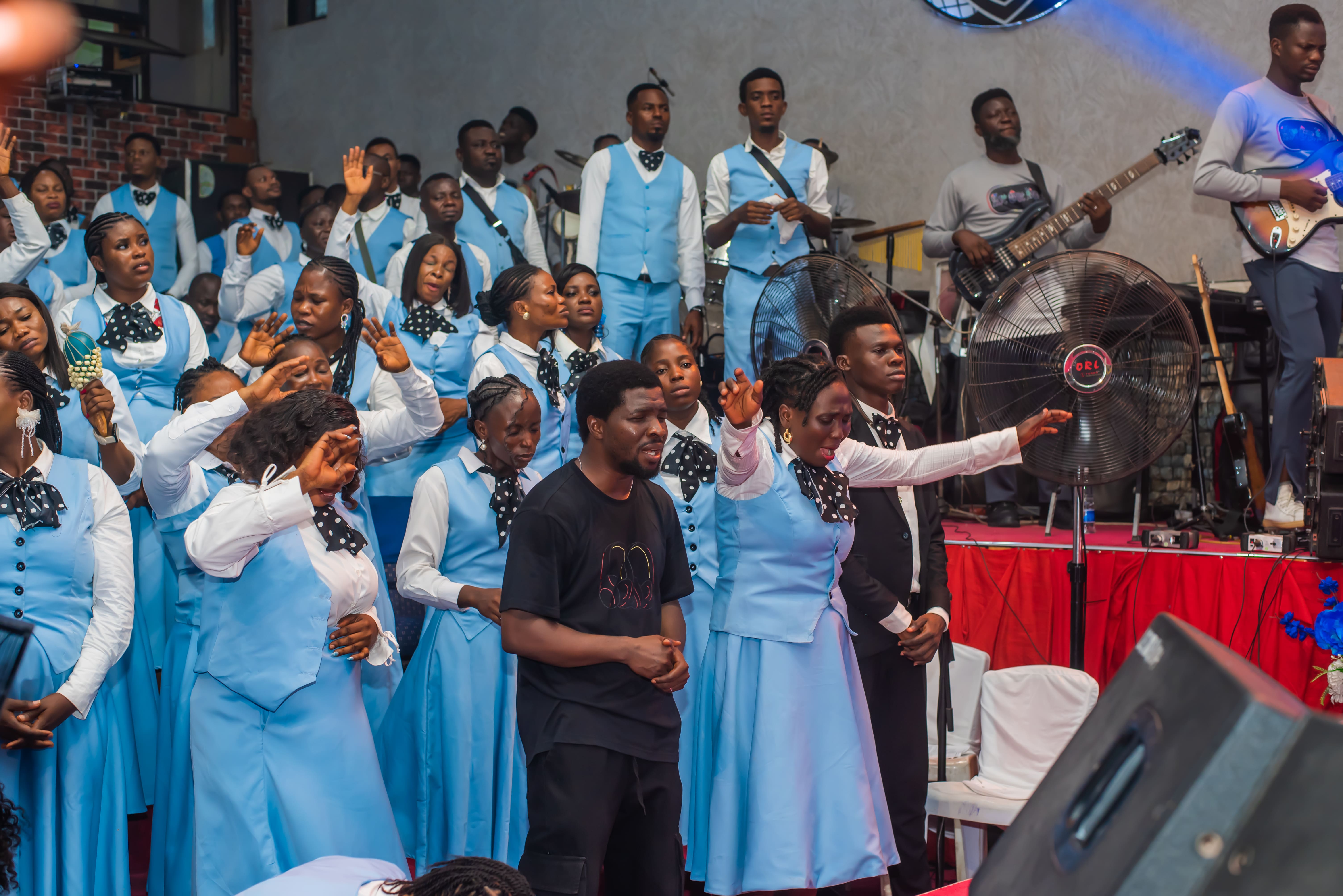 Minister leading worship