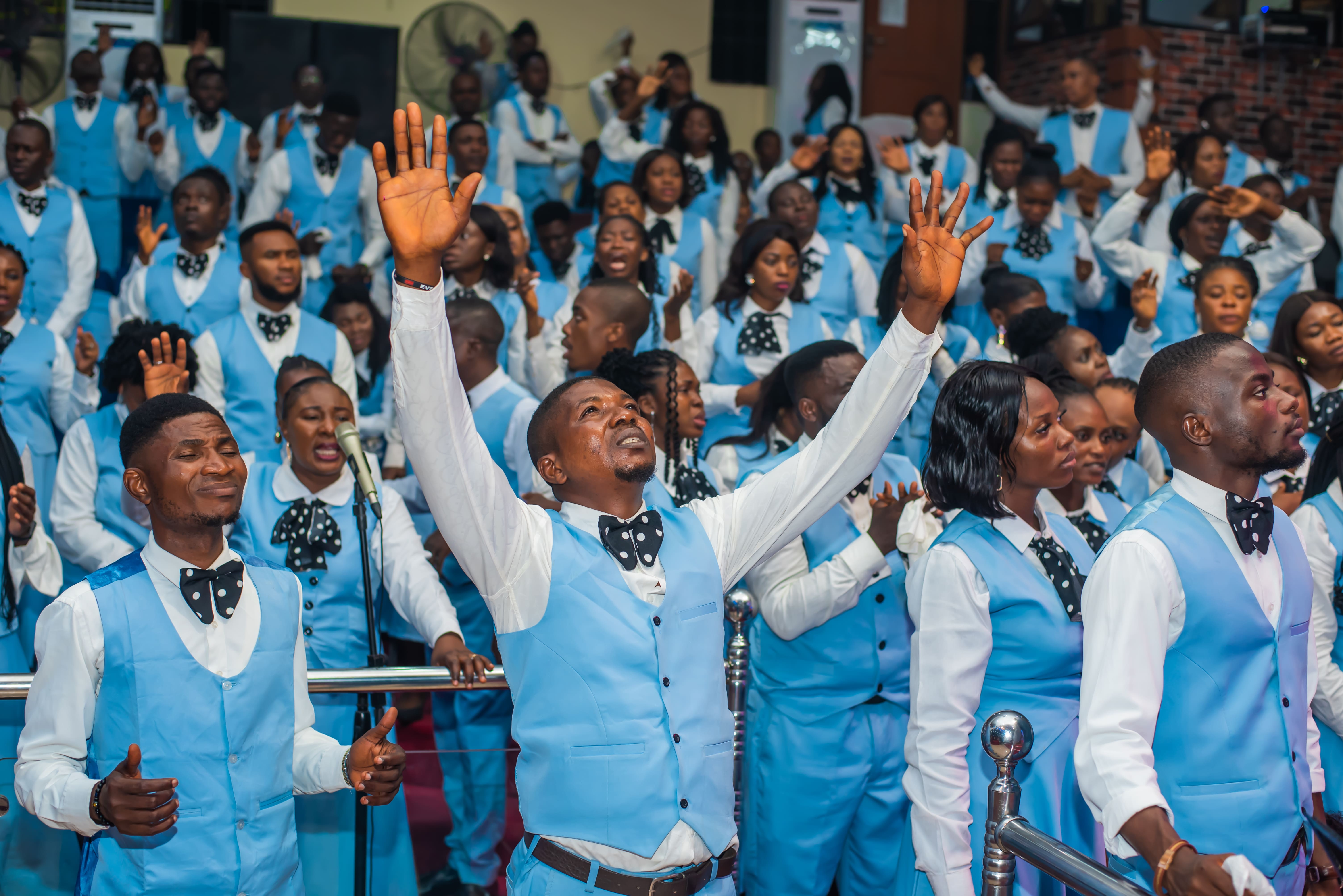 Congregation in praise