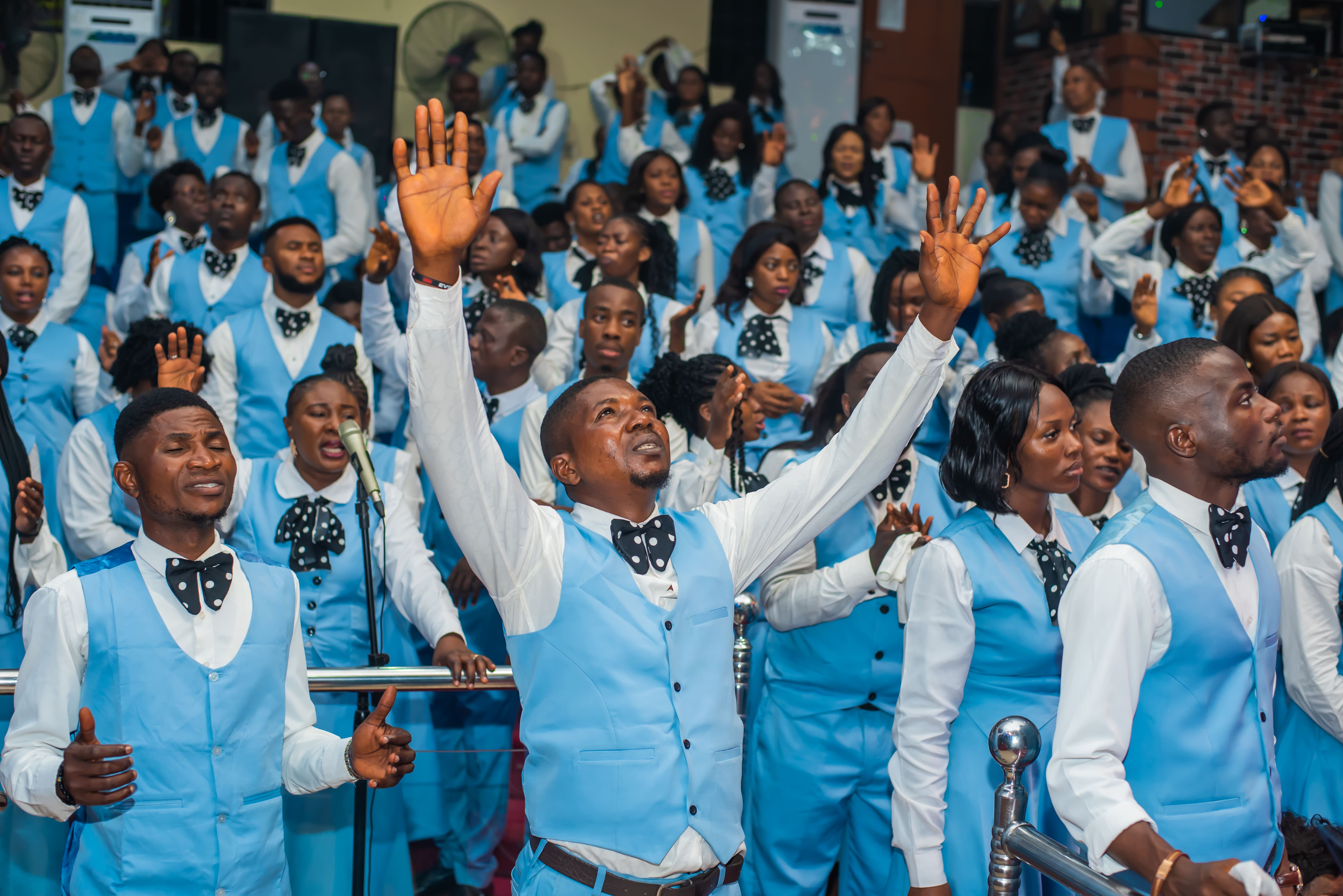 Worship team on stage