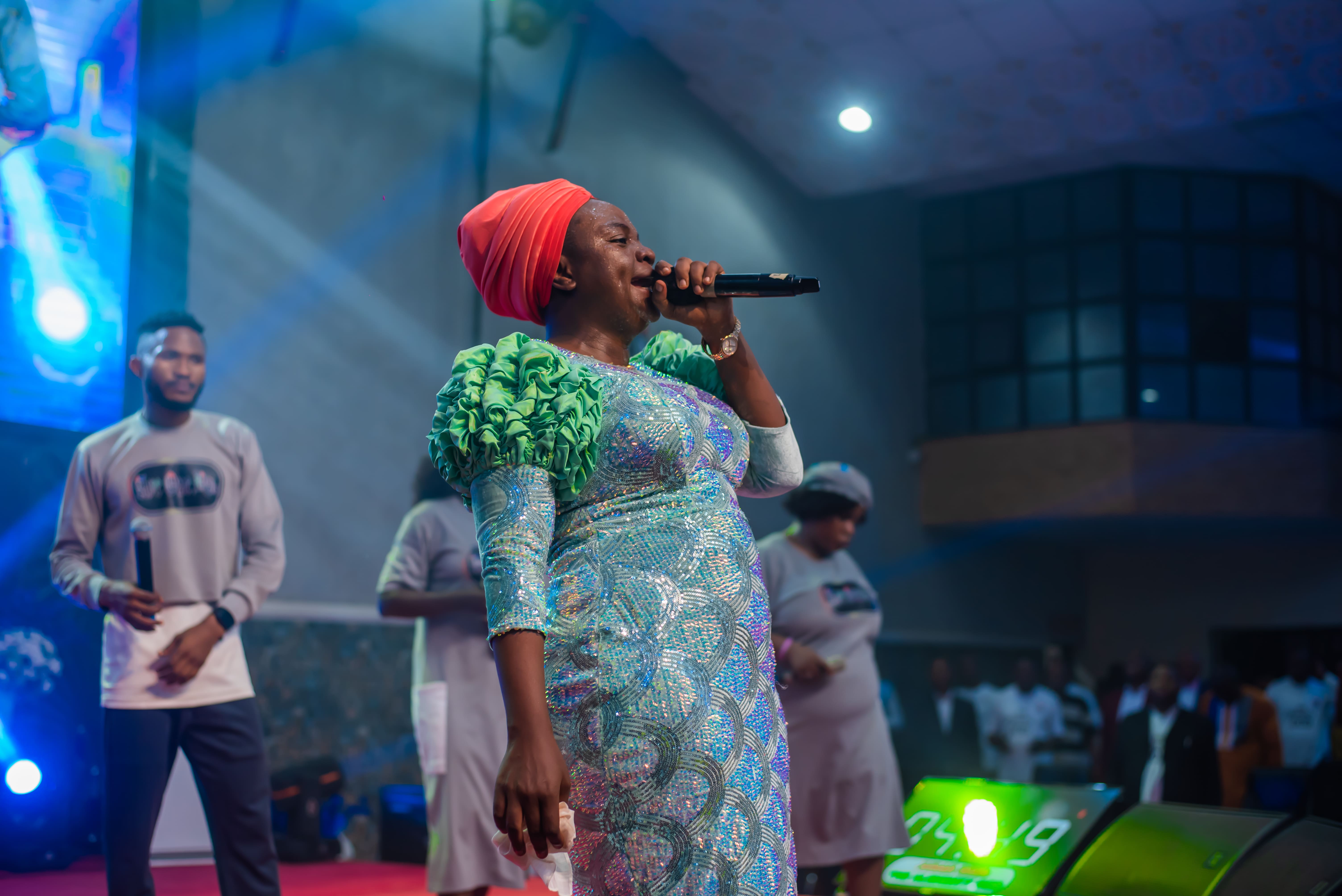 Worship leader on stage
